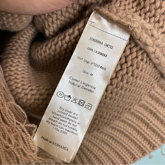 Johanna Ortiz Camel Elegancia Natural Sweater Brown Fringe Medium Read Descrip. - Picture 9 of 16